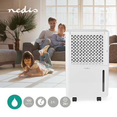 NEDIS Déshumidificateur 10L/Jour Arrêt automatique