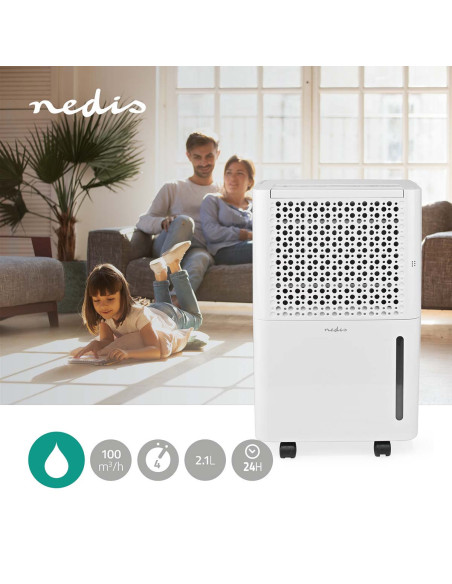 NEDIS Déshumidificateur 10L/Jour Arrêt automatique