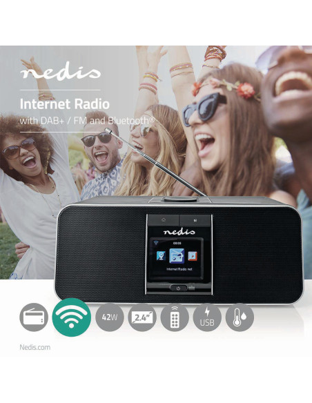 NEDIS Radio internet Conception de table  Bluetooth/ Wi-Fi  DAB+ / FM