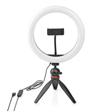 NEDIS Anneau Lumineux 120 LED's 2700 - 6700 K USB Trépied Noir