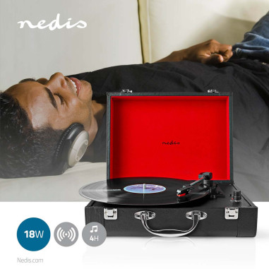 NEDIS Platine Vinyle Bluetooth  33 / 45 / 78 t/min  Courroie