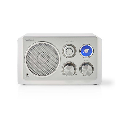 NEDIS Radio FM 15W Argent/Blanc Alimentation secteur
