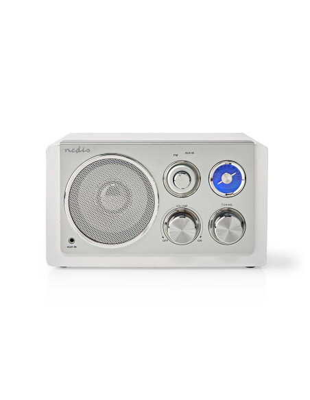 NEDIS Radio FM 15W Argent/Blanc Alimentation secteur