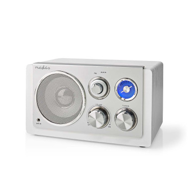 NEDIS Radio FM 15W Argent/Blanc Alimentation secteur