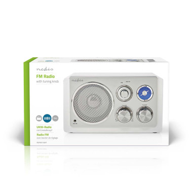NEDIS Radio FM 15W Argent/Blanc Alimentation secteur