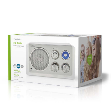 NEDIS Radio FM 15W Argent/Blanc Alimentation secteur