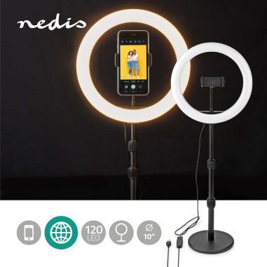 NEDIS Anneau Lumineux 120 LED's 2700 - 6700 K USB