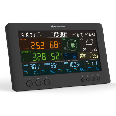 BRESSER Station Météo 7 en 1 Air-mon Wi-fi Avec Moniteur de la Qualité de l'air