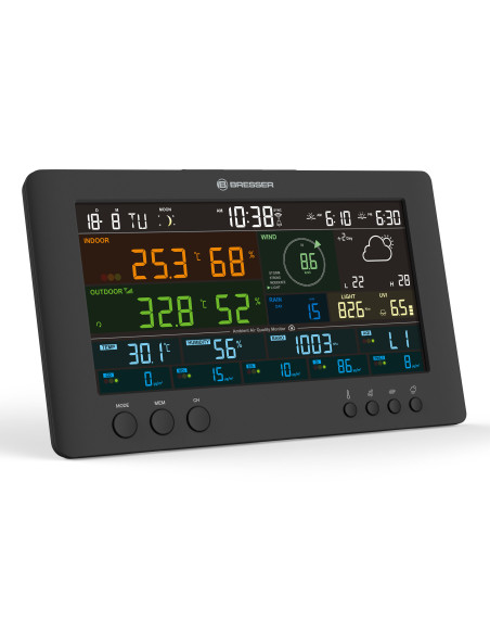 BRESSER Station Météo 7 en 1 Air-mon Wi-fi Avec Moniteur de la Qualité de l'air