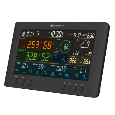 BRESSER Station Météo 7 en 1 Air-mon Wi-fi Avec Moniteur de la Qualité de l'air
