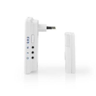 NEDIS Kit de Sonnette Sans Fil Blanc Alimentation Secteur Portée 300m
