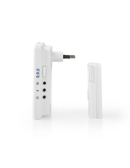 NEDIS Kit de Sonnette Sans Fil Blanc Alimentation Secteur Portée 300m