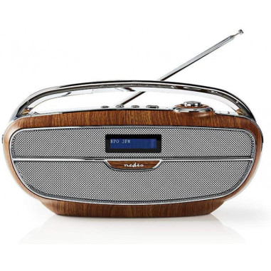 Radio DAB+ Numérique 60W FM Bluetooth Marron/Argent