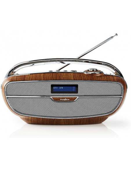 Radio DAB+ Numérique 60W FM Bluetooth Marron/Argent
