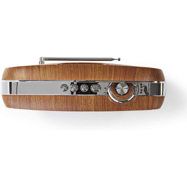 NEDIS Radio FM 60W Bluetooth Marron/Argent