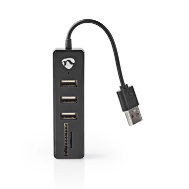 NEDIS HUB 2.0 avec lecteur de carte 3 ports USB et Carte SD/TF