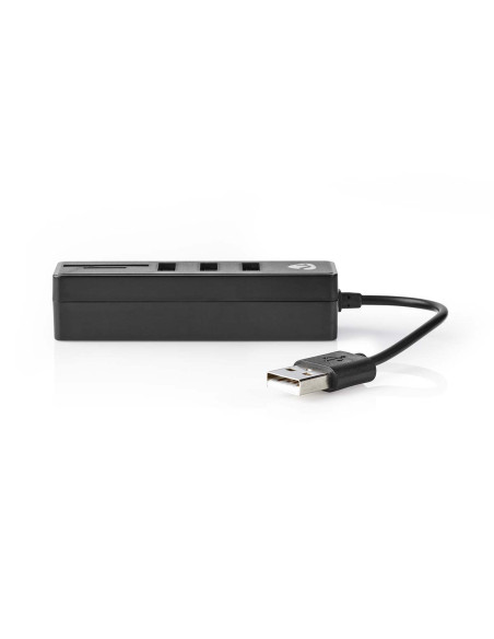 NEDIS HUB 2.0 avec lecteur de carte 3 ports USB et Carte SD/TF