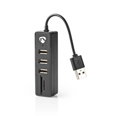 NEDIS HUB 2.0 avec lecteur de carte 3 ports USB et Carte SD/TF