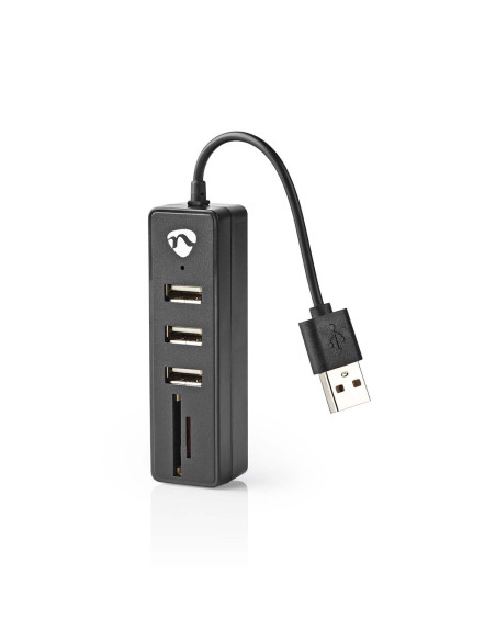 NEDIS HUB 2.0 avec lecteur de carte 3 ports USB et Carte SD/TF