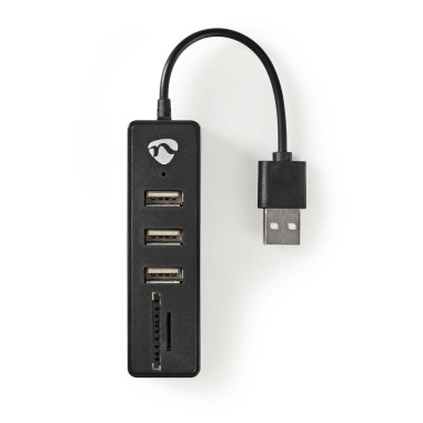 NEDIS HUB 2.0 avec lecteur de carte 3 ports USB et Carte SD/TF