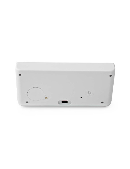 NEDIS Réveil et Chargeur Sans Fil USB Blanc