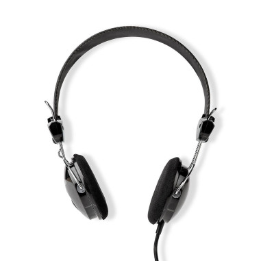 NEDIS Casque Filaire 3.5 mm Noir Ultraléger Confort Utilisateur Optimal