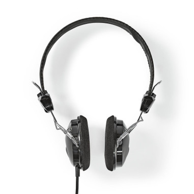 NEDIS Casque Filaire 3.5 mm Noir Ultraléger Confort Utilisateur Optimal