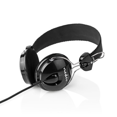 NEDIS Casque Filaire 3.5 mm Noir Ultraléger Confort Utilisateur Optimal