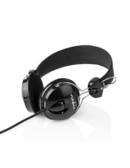 NEDIS Casque Filaire 3.5 mm Noir Ultraléger Confort Utilisateur Optimal