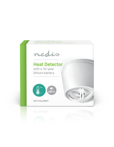 NEDIS Détecteur de Chaleur Alimenté par Pile 85dB