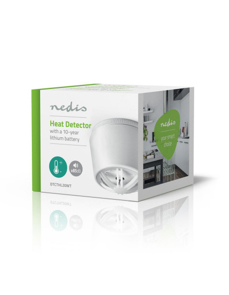 NEDIS Détecteur de Chaleur Alimenté par Pile 85dB