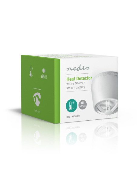NEDIS Détecteur de Chaleur Alimenté par Pile 85dB