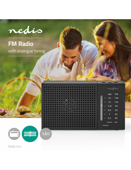 NEDIS Radio 1.5 W Format de Poche Réglage Analogique