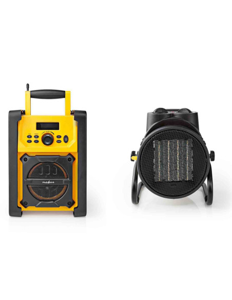 Pack NEDIS Radio FM de Chantier + Radiateur Electrique Soufflant 200W