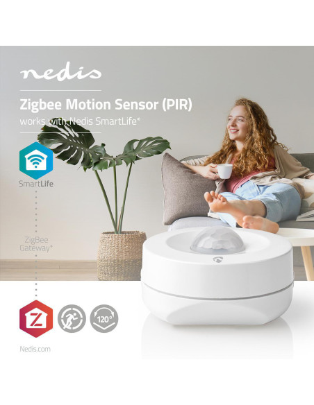 NEDIS Détecteur De Mouvement SmartLife Zigbee 3.0 Alimenté Par Pile IP20