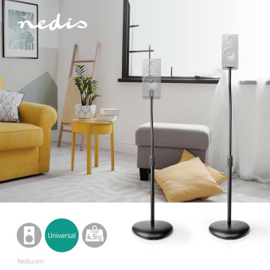 NEDIS Support Pour Haut Parleur Réglable En Hauteur Universel Gestion Des Câbles