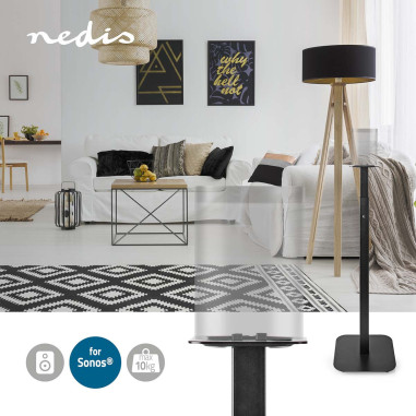 NEDIS Support Pour Haut Parleur Hauteur Réglable Gestion Intégrée De Câbles