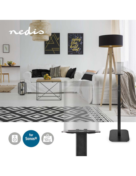 NEDIS Support Pour Haut Parleur Hauteur Réglable Gestion Intégrée De Câbles