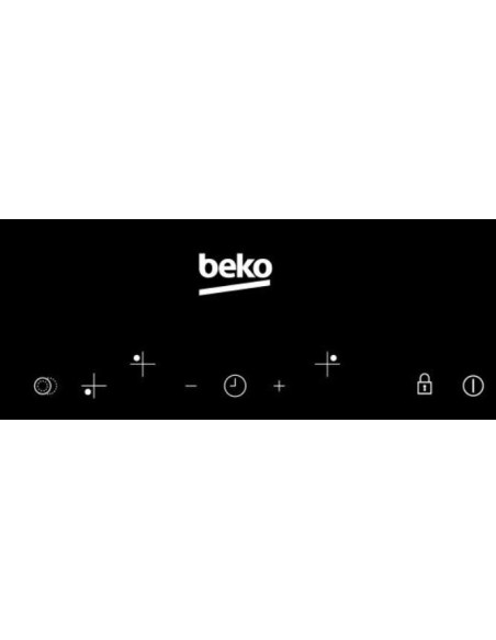 BEKO Table de Cuisson Vitrocéramique 3 Foyers Commandes Sensitives Timer Double Ring
