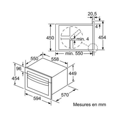 BOSCH Four Micro-ondes encastrable 44L 5 puissance 900W inox