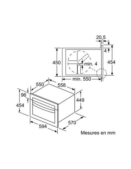 BOSCH Four Micro-ondes encastrable 44L 5 puissance 900W inox