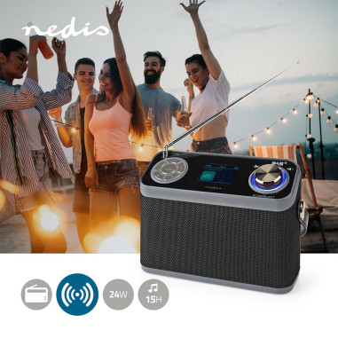 NEDIS Radio DAB+ Conception de table DAB+/FM 2.4 Écran couleur