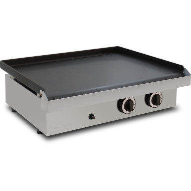 SIMOGAS Plancha à Gaz Acier Laminé Carbone 2 Brûleurs Piezzo Mécanique