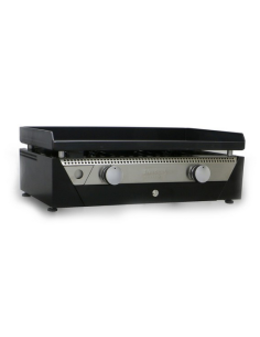 SIMOGAS Plancha Gaz 2 Brûleurs Acier Laminé 8 à 10 personnes Allumage Piezzo Noir