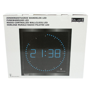 NEDIS Horloge murale Numérique Radiocontrolée Noir