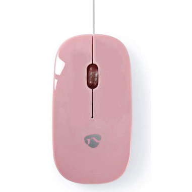 NEDIS Souris PC Filaire 1 000 dpi 3 boutons Rose