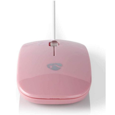 NEDIS Souris PC Filaire 1 000 dpi 3 boutons Rose