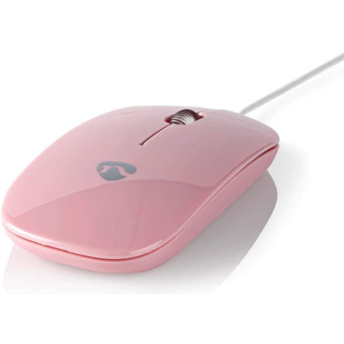 NEDIS Souris PC Filaire 1 000 dpi 3 boutons Rose