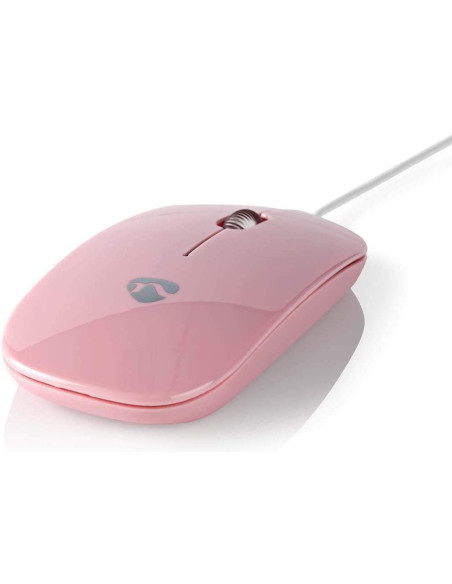 NEDIS Souris PC Filaire 1 000 dpi 3 boutons Rose