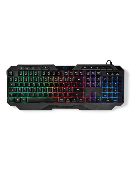 NEDIS Clavier de Jeu Filaire USB Type-A Clés A Membrane LED AZERTY